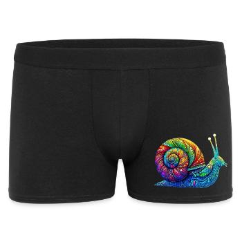Schnecke - Männer Boxer Shorts - Schwarz - Vorne