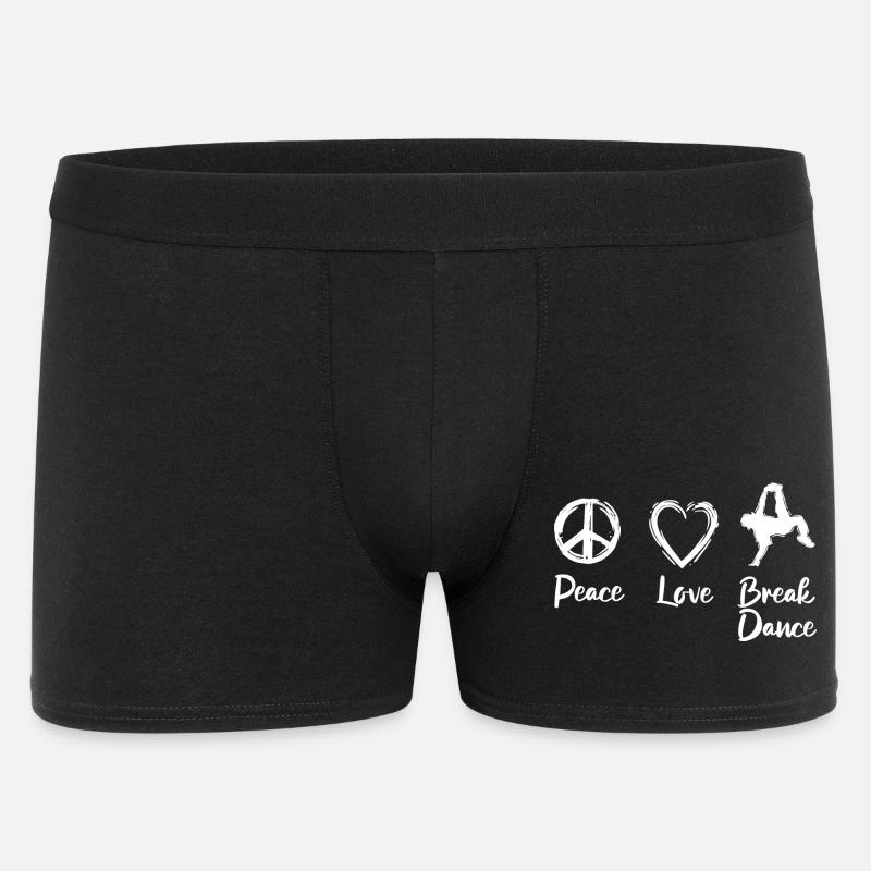 Peace Love Break Dance - Männer Boxer Shorts - Schwarz
