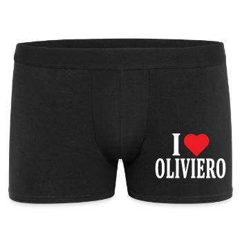 t-shirt I love Oliviero idée cadeau t-shirt - Boxer Homme - noir - Devant