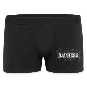 Bauherr mit Muskelhypothek Mauer - Männer Boxer Shorts - Schwarz - Vorne
