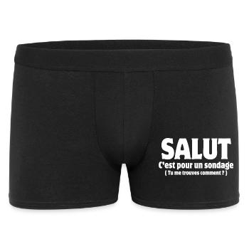 Salut, bonjour, sondeur, sondage - Boxer Homme - noir - Devant