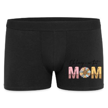 MOM Sonnenblumen Motiv - Männer Boxer Shorts - Schwarz - Vorne