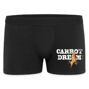 Wellensittich im Möhrenkostüm - Männer Boxer Shorts - Schwarz - Vorne
