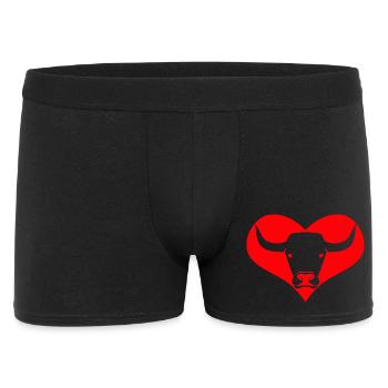 ein Herz für Stiere Rinder Kühe - Männer Boxer Shorts - Schwarz - Vorne