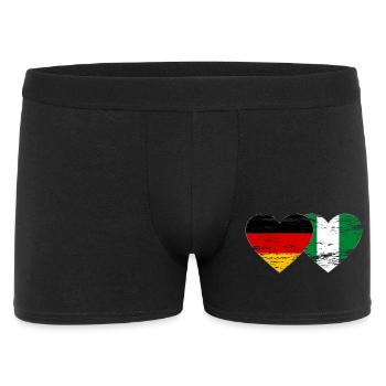 Allemagne Nigeria drapeau coeur utilisé - Boxer Homme - noir - Devant