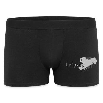 Leipzig - Mein Sachsen - Heimatstadt - Männer Boxer Shorts - Schwarz - Vorne