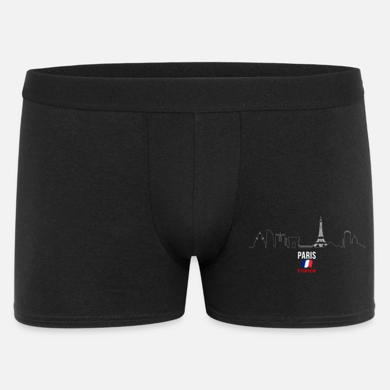 Paris Skyline Linie Kunst - Männer Boxer Shorts - Schwarz