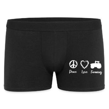 Frieden Liebe Landwirtschaft - Männer Boxer Shorts - Schwarz - Vorne
