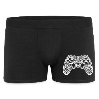 Gaming Controller keltisch Ornament Gamer Design - Männer Boxer Shorts - Schwarz - Vorne