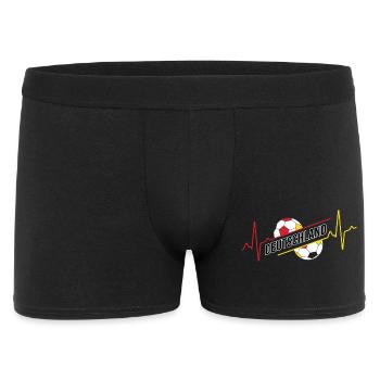 Deutschland Herzschlag - Männer Boxer Shorts - Schwarz - Vorne