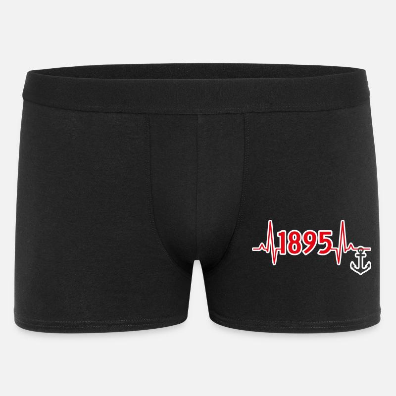 1895 mit Anker - Männer Boxer Shorts - Schwarz