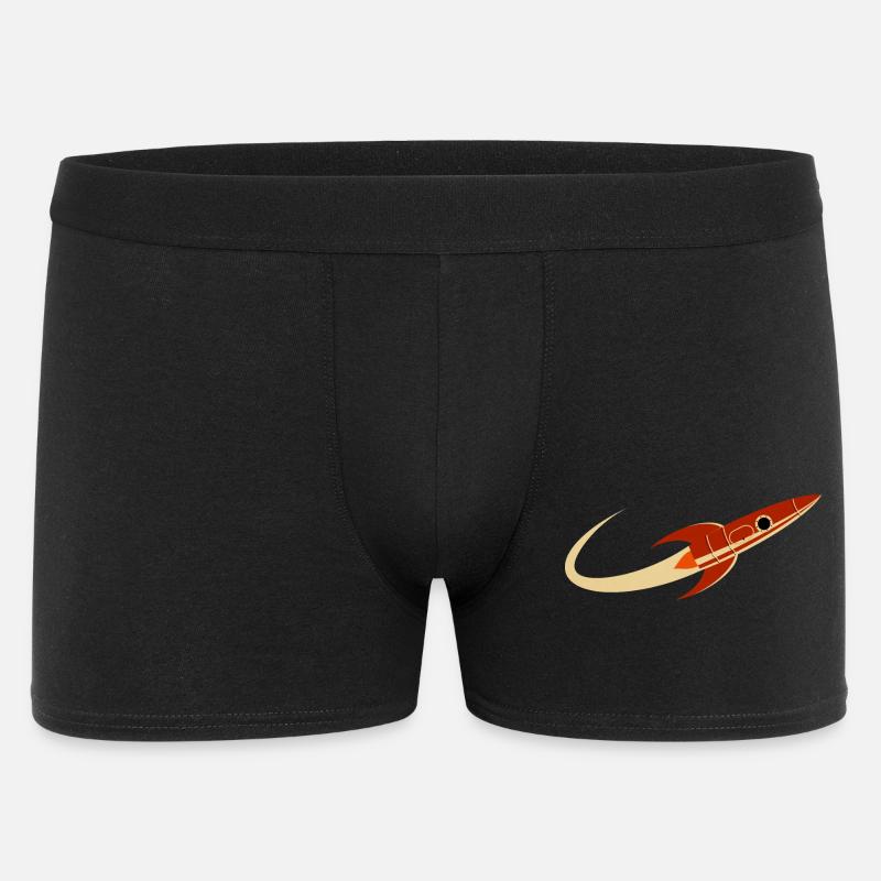 Red Space Rocket - Men's Boxer Shorts - black