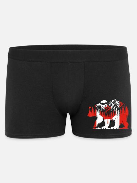 Ours polaire Drapeau canadien Feuille d’érable Fête du Canada - Boxer Homme - noir