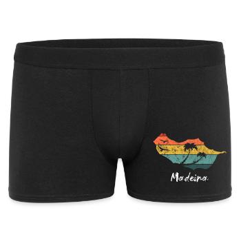 Madeira map outline Portugal holiday retro vintage - Men's Boxer Shorts - black - Front