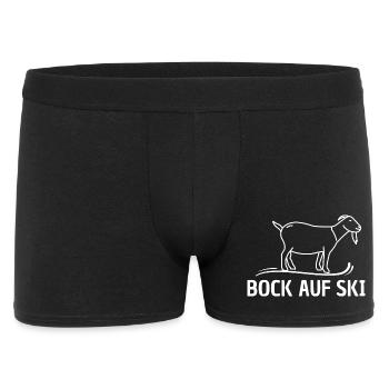 Bock auf Ski - Männer Boxer Shorts - Schwarz - Vorne