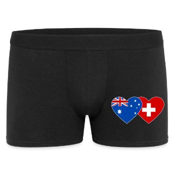 Australie Suisse Drapeau Coeur Drapeau - Boxer Homme - noir - Devant
