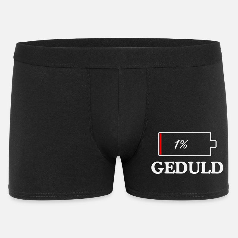 GEDULD 1% Lustiges design - Männer Boxer Shorts - Schwarz