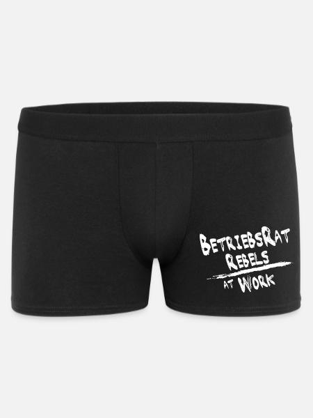 Betriebsrat rebels weiss für schwarzen Hintergrund - Männer Boxer Shorts - Schwarz
