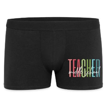 Middle School Teacher Geschenk - Männer Boxer Shorts - Schwarz - Vorne
