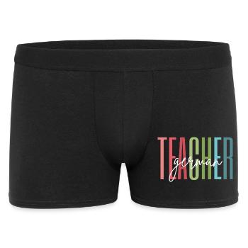 Deutsch Lehrerin Schule Geschenk - Männer Boxer Shorts - Schwarz - Vorne