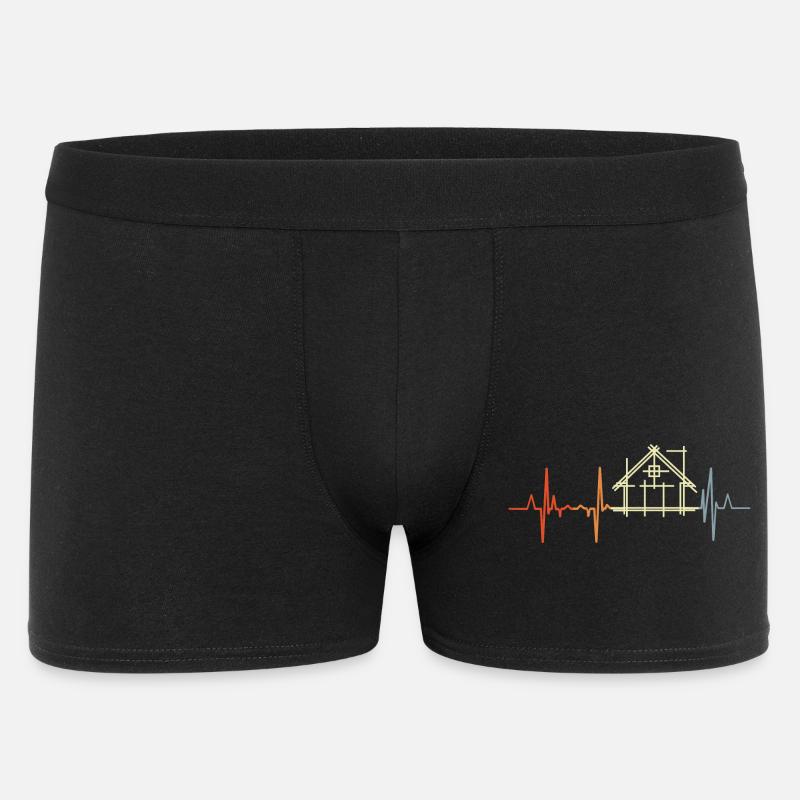 Architekt Kardiogramm Retro Look - Männer Boxer Shorts - Schwarz