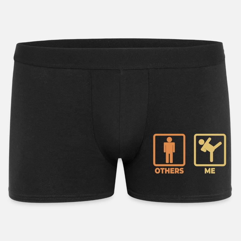 Karate Strichfiguren - Männer Boxer Shorts - Schwarz
