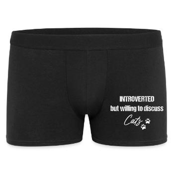 Introvert willing to discuss cats - Cat Shirt - Men's Boxer Shorts - black - Front