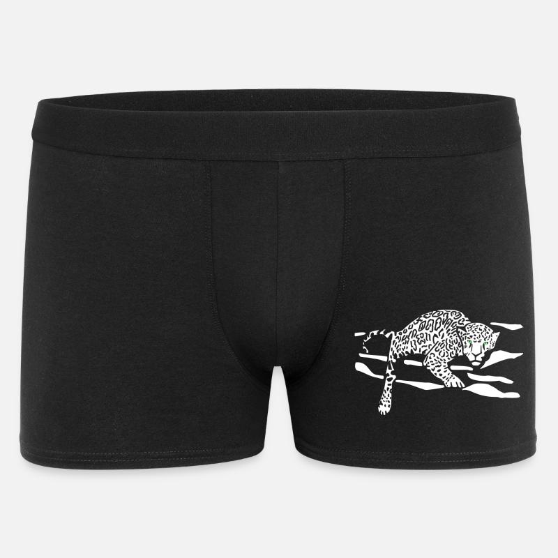 Leopard Sprung Silhouette - Männer Boxer Shorts - Schwarz