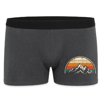 Crimson Peaks Retro Sunset - Men's Boxer Shorts - charcoal grey - Front