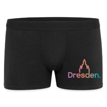 Dresde Silhouette Couleurs Ville Symbole Logo Icône - Boxer Homme - noir - Devant