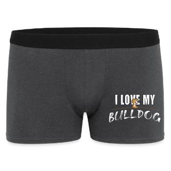 I love my Bulldog - Männer Boxer Shorts - Anthrazit - Vorne