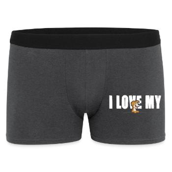 I love my Dog - white Font - Männer Boxer Shorts - Anthrazit - Vorne