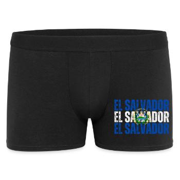Flagge von El Salvador, salvadorianischer Stolz - Männer Boxer Shorts - Schwarz - Vorne