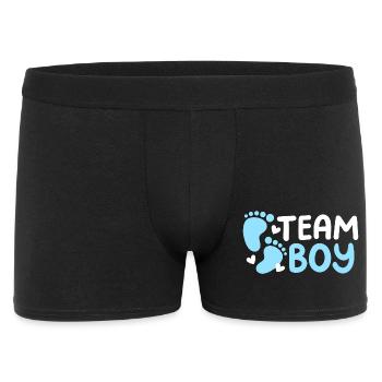 Team Boy: Bekanntgabe des Geschlechts des Babys - Männer Boxer Shorts - Schwarz - Vorne