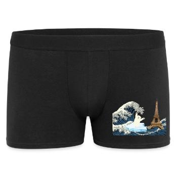 T Shirt écologie Paris climat Grande Vague ours - Boxer Homme - noir - Devant