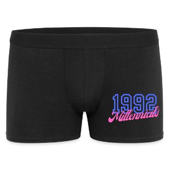 Retro 1992 Millennial Numerisches Design - Männer Boxer Shorts - Schwarz - Vorne