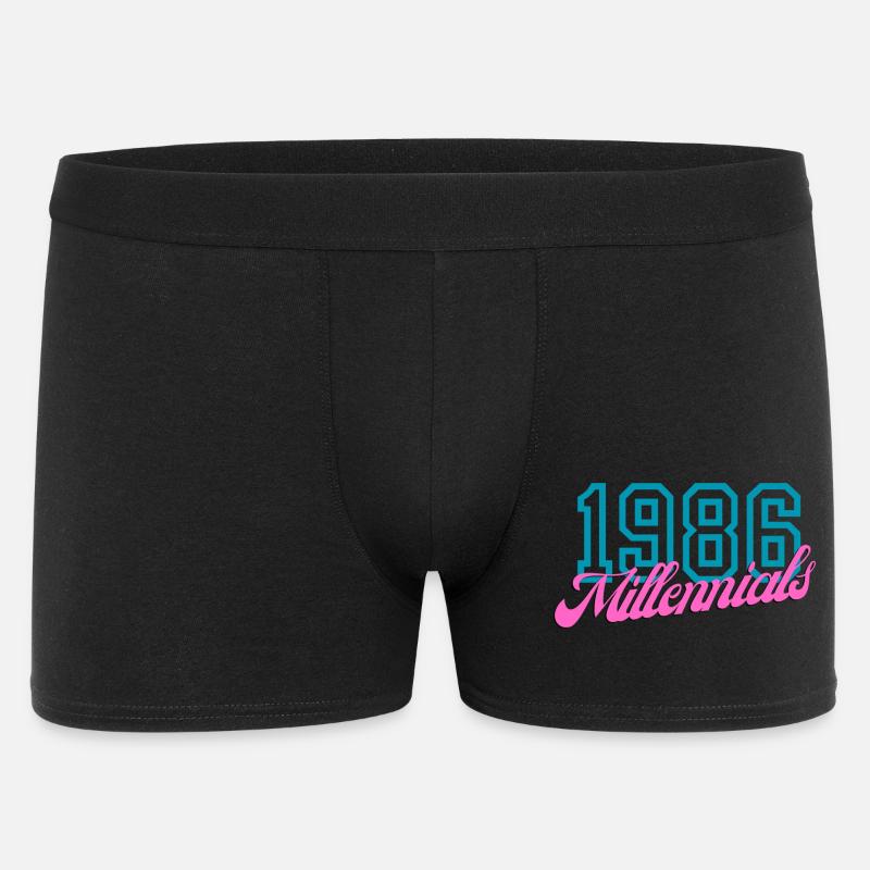1986 Millennials Retro Numerisches Design - Männer Boxer Shorts - Schwarz