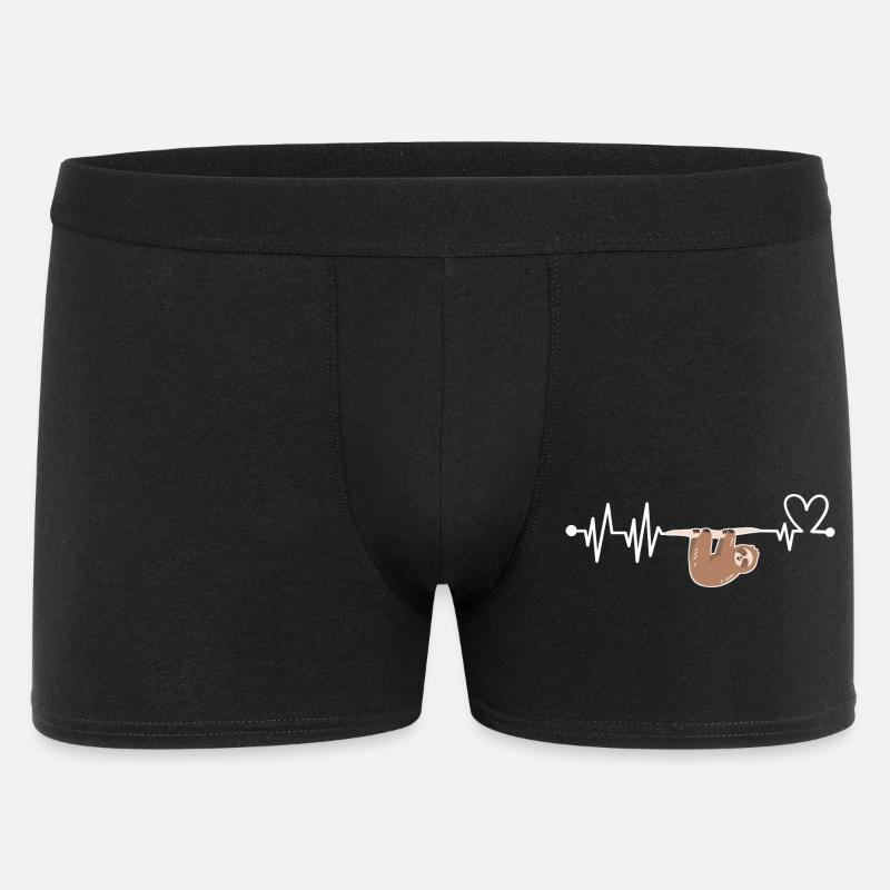 Faultier Herzschlag - Männer Boxer Shorts - Schwarz