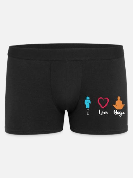 I love yoga - Men's Boxer Shorts - black