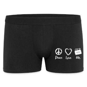 Frieden Liebe 80er Jahre - Männer Boxer Shorts - Schwarz - Vorne