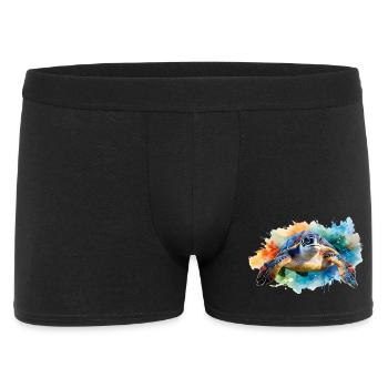 A water turtle in colorful watercolor style - Men's Boxer Shorts - black - Front