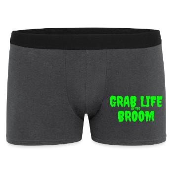 Grab Life by the Broom Design graphique - Boxer Homme - charbon - Devant