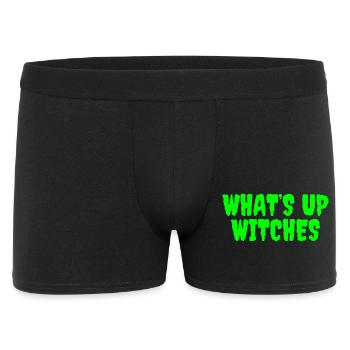 Vibrant Green Whats Up Witches Design - Men's Boxer Shorts - black - Front