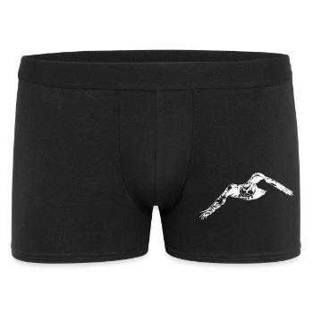 Hibou grand-duc lineart - Boxer Homme - noir - Devant