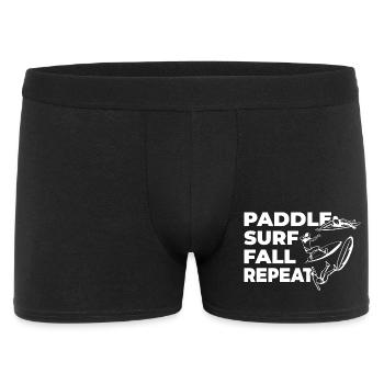 Paddle Surf Fall Repeat - Männer Boxer Shorts - Schwarz - Vorne