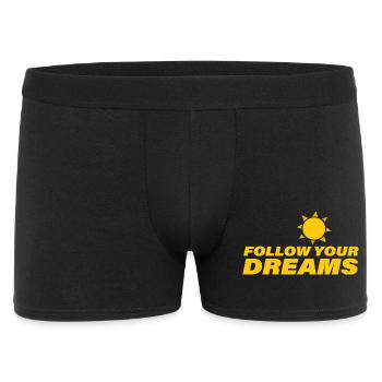 FOLLOW YOUR DREAMS - Männer Boxer Shorts - Schwarz - Vorne