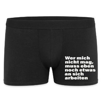 WER MICH NICHT MAG - Männer Boxer Shorts - Schwarz - Vorne