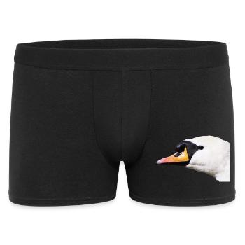 Schwanenporträt Schwarzweiß Kontrast - Männer Boxer Shorts - Schwarz - Vorne