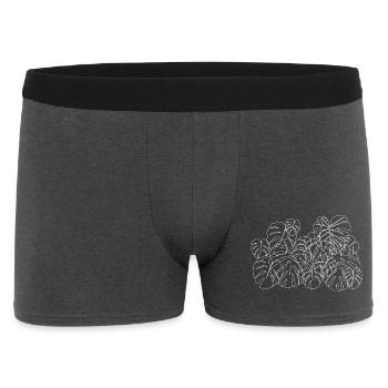 Monstera Tropical Leaves - Men's Boxer Shorts - charcoal grey - Front