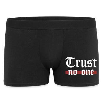Trust No One Gothic Grunge Statement Spruch - Männer Boxer Shorts - Schwarz - Vorne
